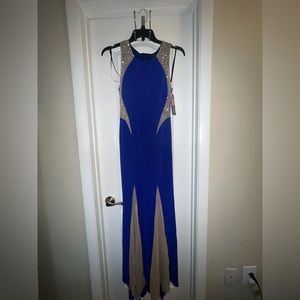 Mermaid Style Prom Dress with Mesh Cutouts